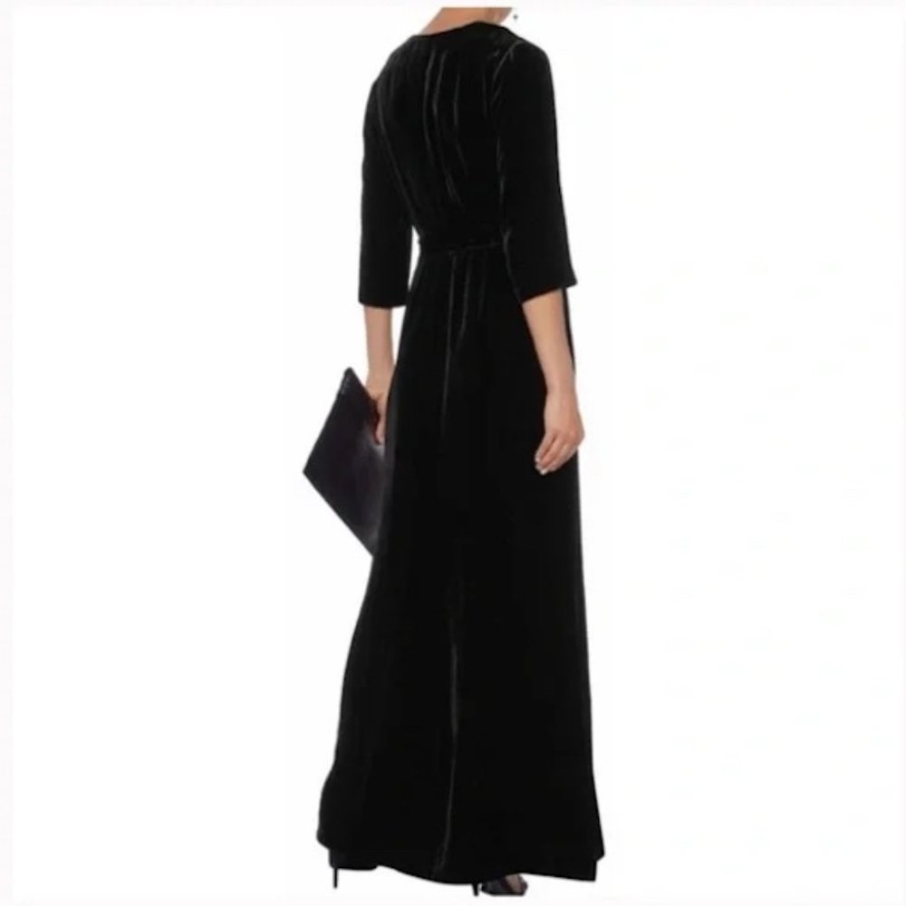 ❌❌❌ SOLD ❌❌❌ L'AGENCE $750.00 BNWT BLACK Velvet Rosalind Wrap Dress XS - Picture 2 of 9